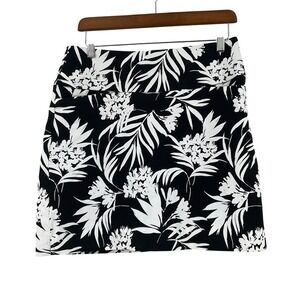 S.C. & CO. Womens Black Floral Tropical Skort Sz M Stretch Mini Golf Athleisure